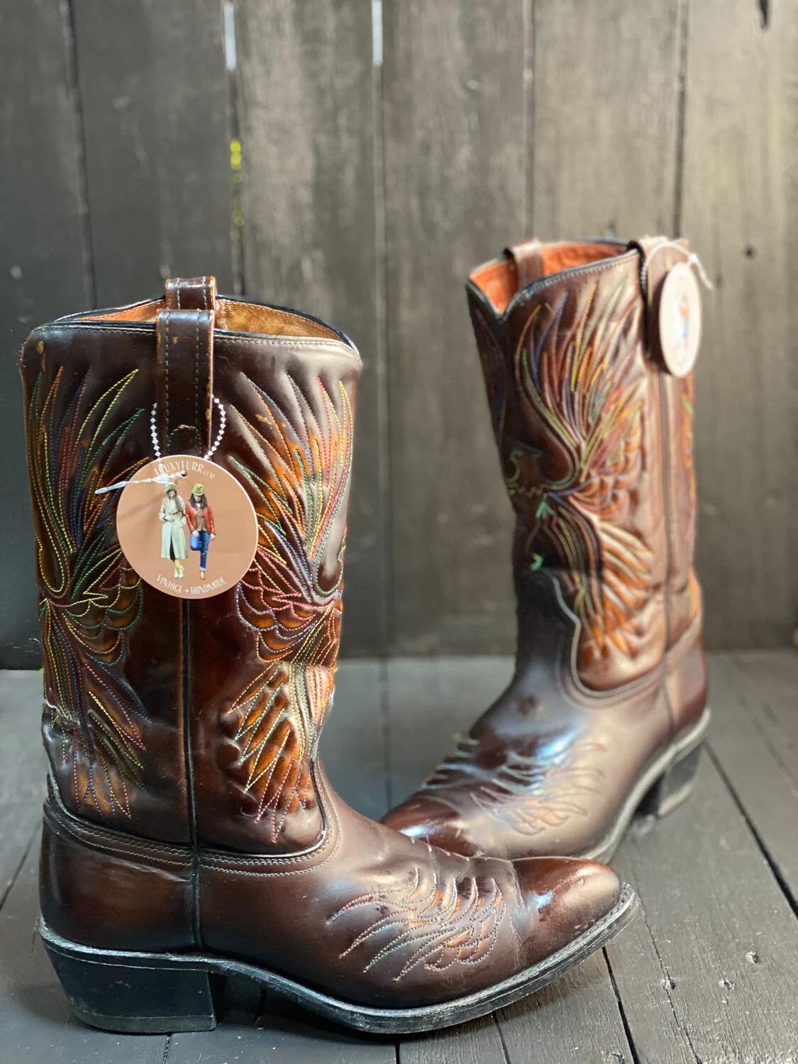 Womens US 11 Acme Boots FauxyFurr Vintage Handmade